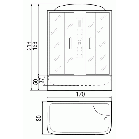 Душевая кабина River Dunay 170/80/50 ТН фото