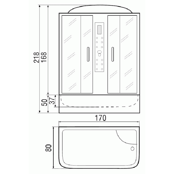 Душевая кабина River Dunay 170/80/50 ТН фото