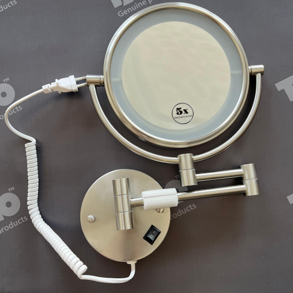 Зеркало с подсветкой и 5 кратным увеличением Timo Saona 13376/13 Никель фото