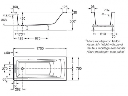 Акриловая ванна Roca Hall ZRU9302768 170х75 фото