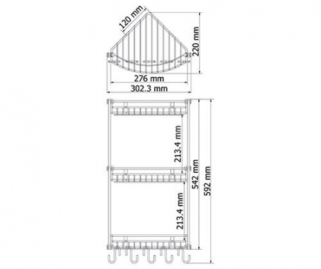 Полочка-решетка угловая WasserKRAFT K-1233 фото