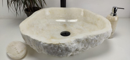 Накладная раковина из оникса Erozy White EO-01055 (50*45*15) фото