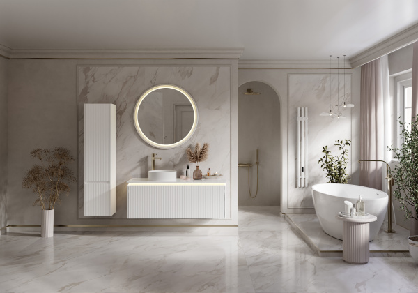 Зеркало с подсветкой, сенсорным выключателем EQUIL Шадэ 85 zkSHADE.LED.D85-14, белое фото
