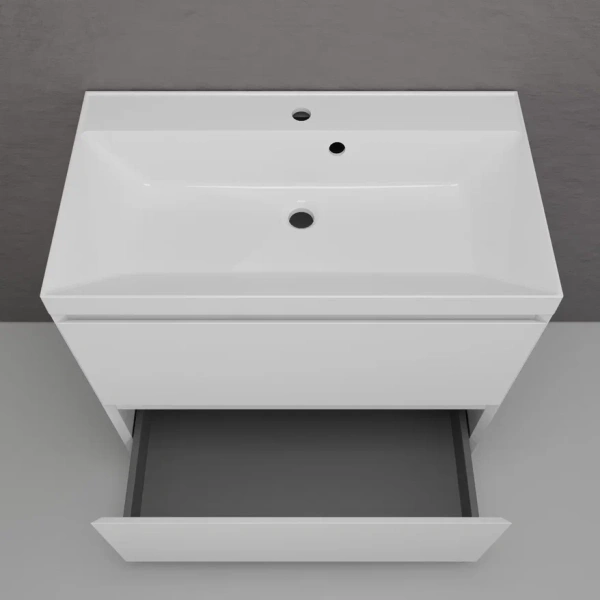 Тумба напольная под раковину Style Line Манхэттен 80 ЛС-00002371 белая матовая фото