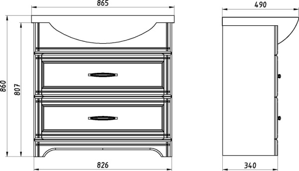 Тумба под раковину ASB-Woodline Берта 80 10123 фото