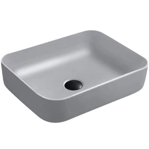 Накладная раковина SantiLine SL-1051MG 50x40 серая матовая фото