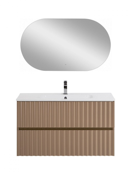 Тумба под раковину Art&Max Elegant AM-ELEGANT-1000-2C-SO-CM-LED капучино матовый / с подсветкой фото