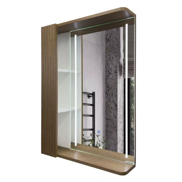 Зеркало-шкаф с подсветкой Comforty Ангара-60 00-00020688 дуб темно-коричневый фото