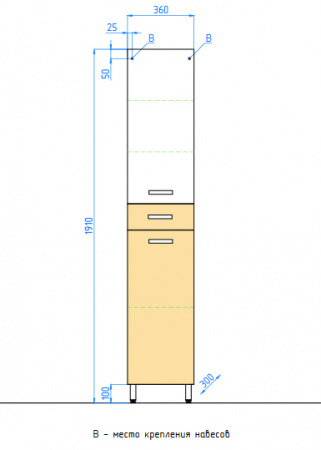 Шкаф-пенал Style Line Ориноко 36 фото