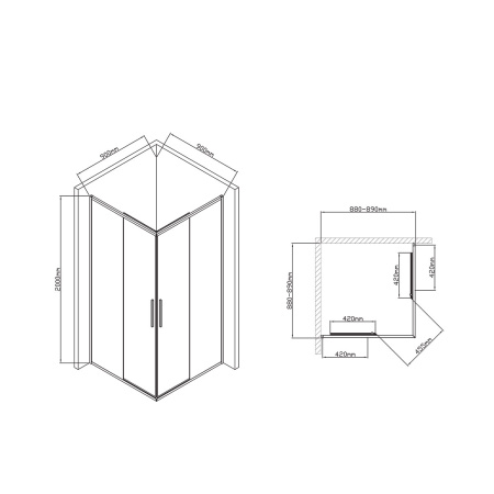 Душевой уголок Vincea Slim-U VSS-2SU900CL 90x90 хром фото