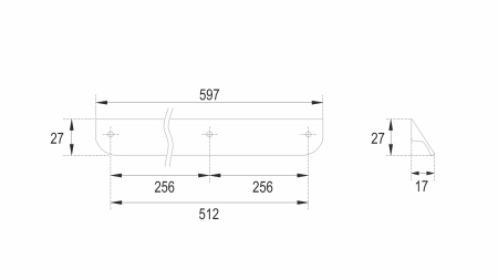 Мебельная ручка для базы Cezares RS156GR.3/512 серая фото
