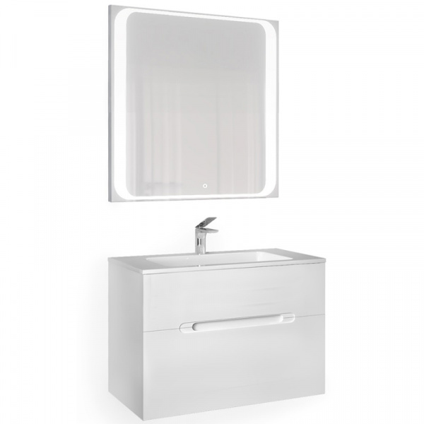 Тумба с раковиной Jorno Modul Mоl.01.77/P/W 80 см фото