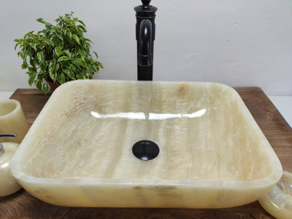 Накладная раковина из оникса Square Yellow SO-01016 (47*33*14см) 01016 фото