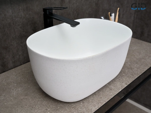 Накладная раковина GID N9302wg 51220 45x32 белая матовая / белый графит фото