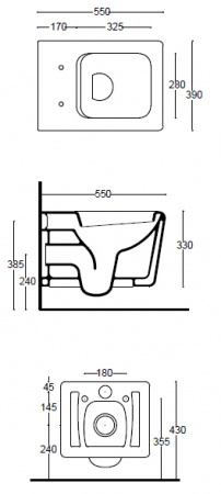 Унитаз подвесной Althea Ceramica Outline 30345 фото