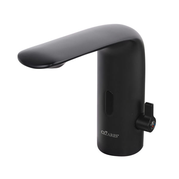 Сенсорный смеситель для раковины Cezares Vague VAGUE-ELS-NOP-W0 черный матовый фото