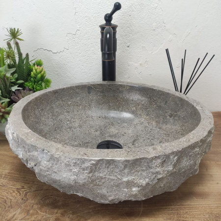 Накладная раковина из мрамора Erozy Grey EM-01376 (45*40*15) фото