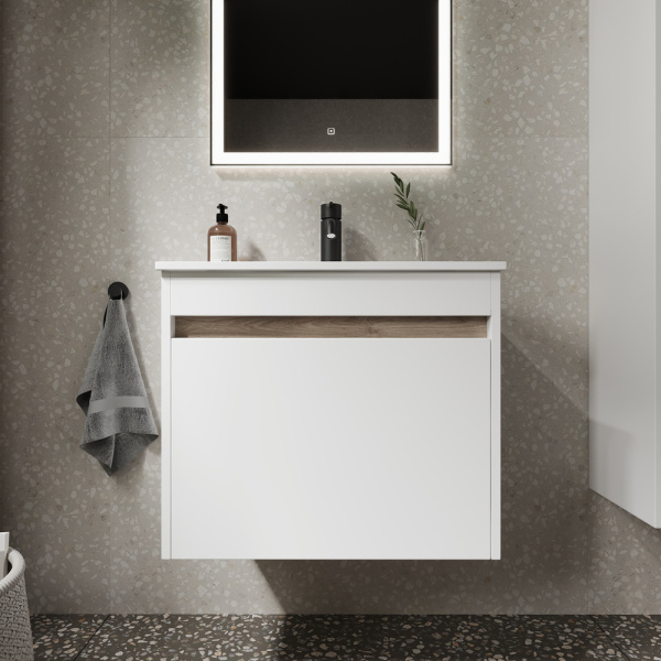 Тумба под раковину Sancos Smart SM60W белый глянец фото