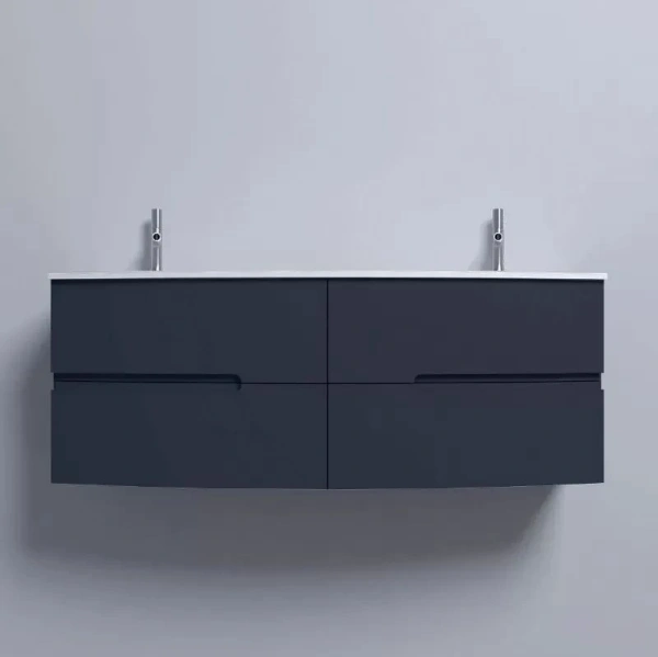 Тумба с двойной раковиной Jacob Delafon Nona 140 EB1891RU-G98 глянцевый темно-синий фото