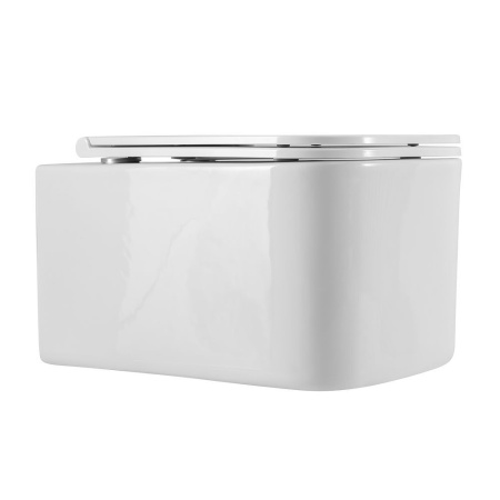 Унитаз подвесной безободковый Art&Max Latina AM215CHR/SC с сиденьем фото