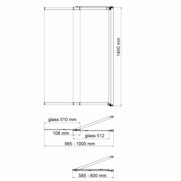 Стеклянная шторка на ванну WasserKRAFT Main 41S02-100R Matt glass Fixed фото