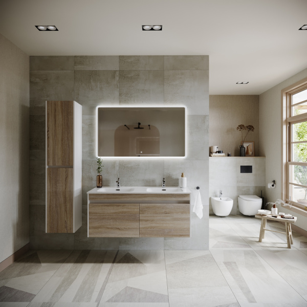 Тумба под раковину Sancos Smart SM120-2E дуб бардолино/белый фото