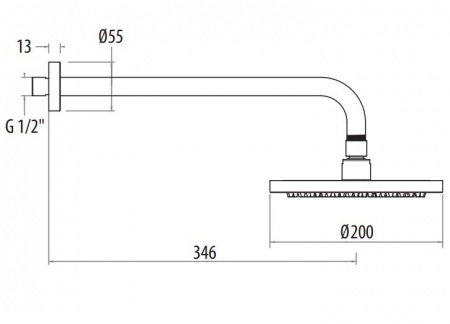 Верхний тропический душ с держателем Gattoni Programma doccia 1090/PDC0cr фото