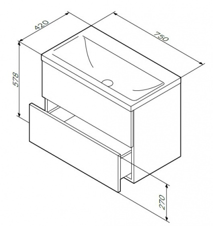 Тумба под раковину Am.Pm Gem M90FHX07522NF 75 см фото