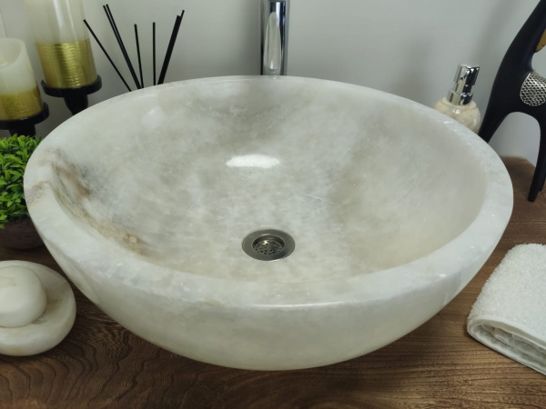 Накладная раковина из оникса Indo Bowl white Medium TinLip BO-00510/1 фото