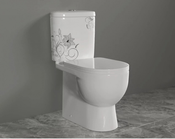 Унитаз-компакт Sanita luxe Art Flora с сиденьем soft close ARTSLCC10040622 фото