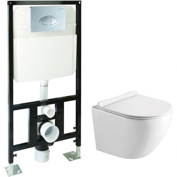 Комплект подвесной унитаз с инсталляцией SantiLine SL-5005+SL-01 фото