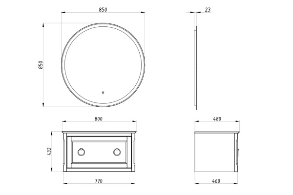 Тумба под раковину ASB-Woodline Рома 80 10857 фото