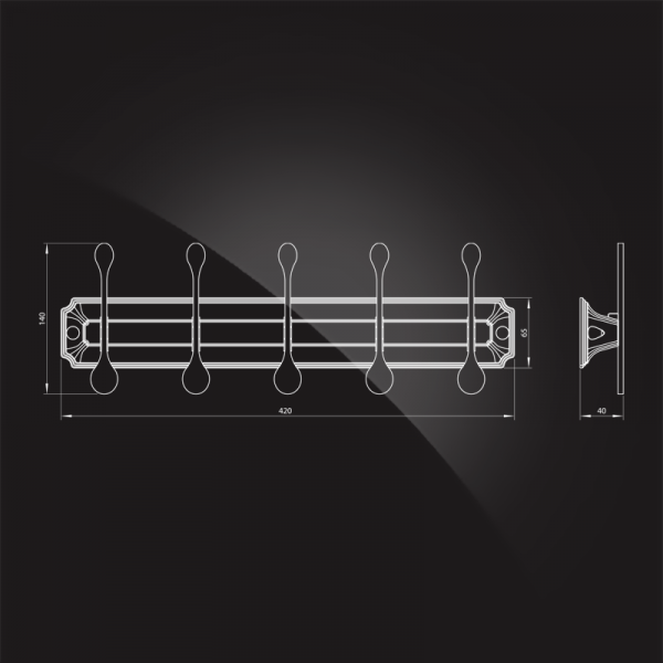 Планка с пятью крючками Elghansa Hermitage HRM-750-White/Chrome фото