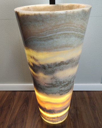 Раковина напольная из оникса Yellow ON-01346 (45*45*90) фото