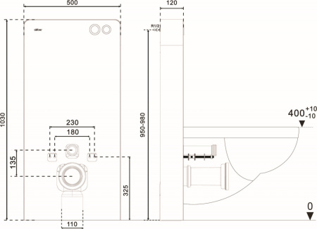 Инсталляционный модуль Abber AC0107MW белый фото
