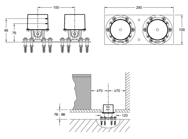 Скрытая монтажная часть Jacob Delafon Cleo 1889 E32993-NF фото