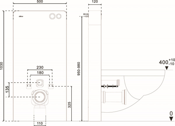 Инсталляционный модуль Abber AC0107MW белый фото