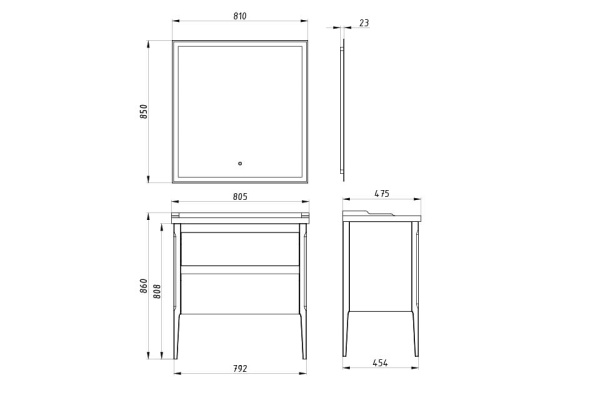 Зеркало ASB Woodline Марика 85 12221 фото