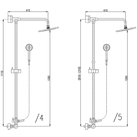 Душевая система Rav Slezak Dunaj Termostat TRM81.5/5-01 Хром фото