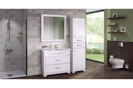 Зеркало ASB-Woodline Берта 80 10121 белое фото