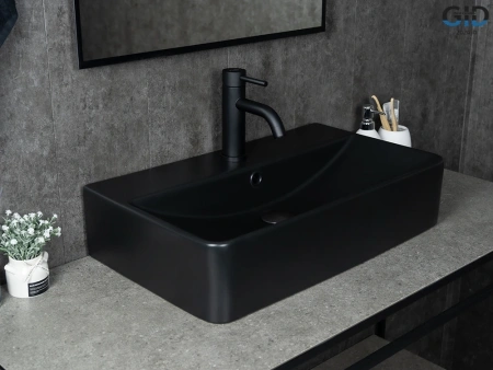 Накладная раковина GID Bm1344 53361 61x35 черная матовая фото