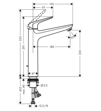 Высокий смеситель для раковины Hansgrohe Novus 71124000 фото