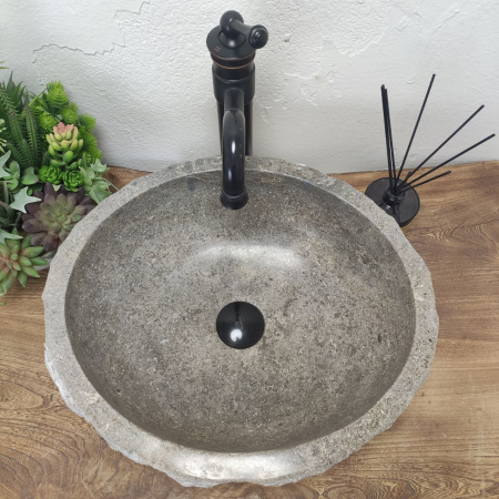 Накладная раковина из мрамора Erozy Grey EM-01376 (45*40*15) фото