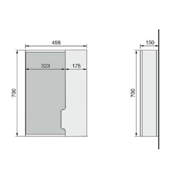 Зеркало-шкаф Jorno Moduo Slim Mod.03.50/W 50 см фото