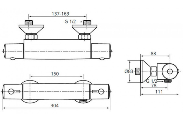 Термостатический смеситель для душа Ideal Standard Ceratherm 50 A6367AA фото