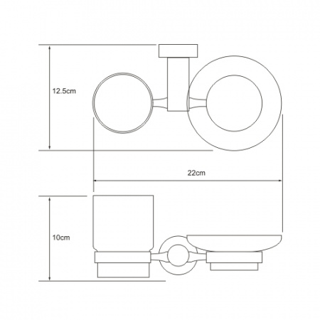 Держатель стакана и мыльницы WasserKRAFT Donau K-9426C фото