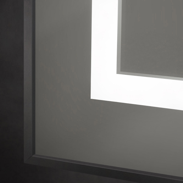 Зеркало с подсветкой и сенсорным выключателем BelBagno SPC-KRAFT-1000-800-SENS-NERO 100x80 черное фото