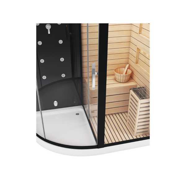 Душевая кабина с сауной Cerutti SPA Lugano Nero R Black CT8344 180x110 фото