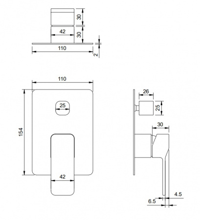 Cмеситель для ванны Omnires Slide SL7735CR хром фото