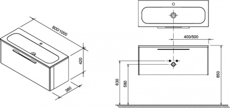 Тумба с раковиной Ravak Ring X000000767 80 см фото